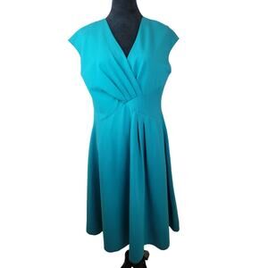 Armani Collezioni Milano NWT V-Neck Jersey Sheath Turquoise Dress Size 12 $995